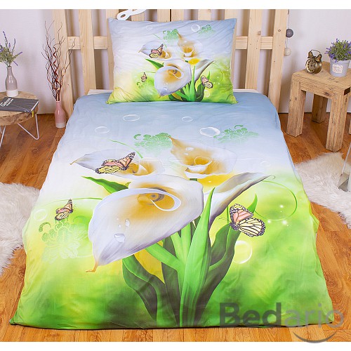 3D povlečení 140x200+70x90 Bílá Kala