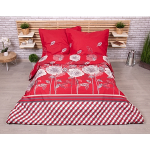 Francouzské bavlněné povlečení 220x200+2x70x90 Vlčí máky