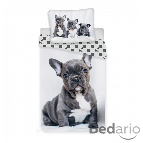 Bavlněné povlečení 140x200+70x90 Bulldog