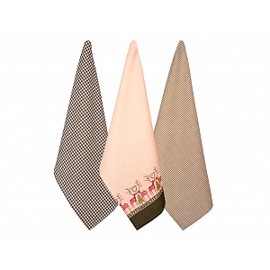 Sada 3 vánočních utěrek - lososové