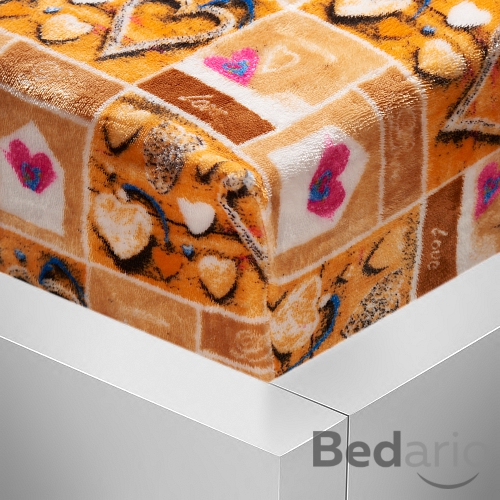 Mikroflanel prostěradlo 90x200 - Srdce