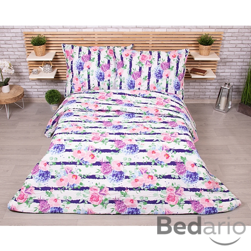 Francouzské krepové povlečení 220x200+2x70x90 Květy růží