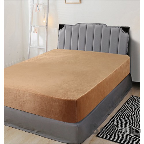 Mikroplyšové prostěradlo 90x200 Elegance - Karamelová