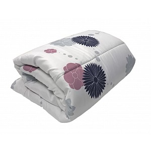 Celoroční přikrývka z dutého vlákna Economy květovaná 140x200