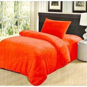 Mikroplyšové povlečení Premium 140x200+50x70 Oranžové