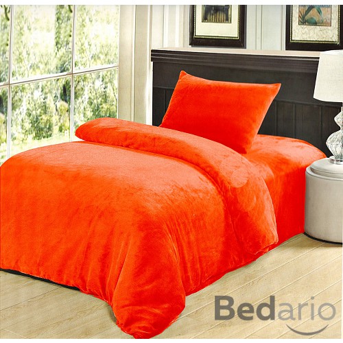 Mikroplyšové povlečení Premium 140x200+50x70 Oranžové