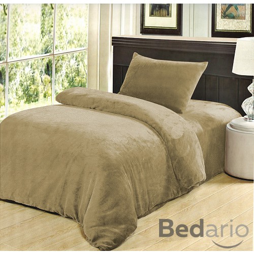 Mikroplyšové povlečení Premium 140x200+50x70 Béžové