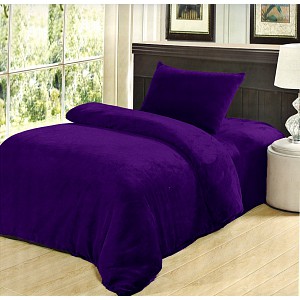Mikroplyšové povlečení Premium 140x200+50x70 Tmavě fialové