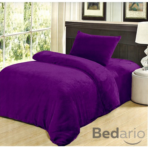 Mikroplyšové povlečení Premium 140x200+50x70 Světle fialové