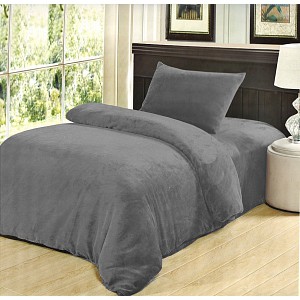 Mikroplyšové povlečení Premium 140x200+50x70 Šedé