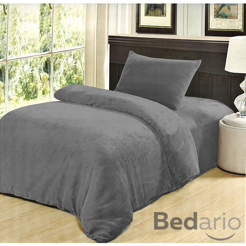 Mikroplyšové povlečení Premium 140x200+50x70 Šedé