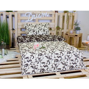 Bavlněné povlečení Béžový ornament 140x200+70x90