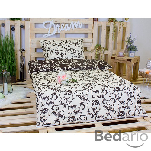 Bavlněné povlečení Béžový ornament 140x200+70x90