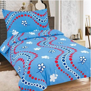 Krepové povlečení TOP 140x200+70x90 Modré kuličky