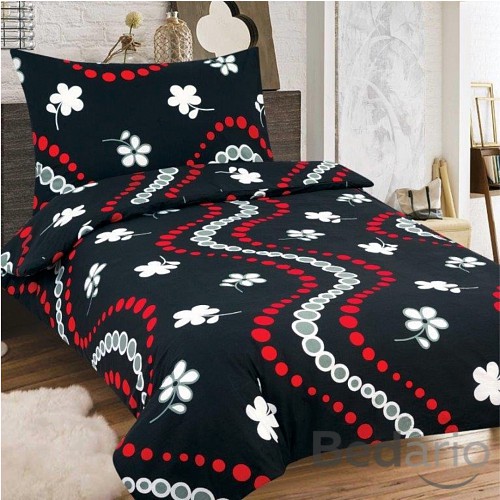 Krepové povlečení TOP 140x200+70x90 Černé kuličky