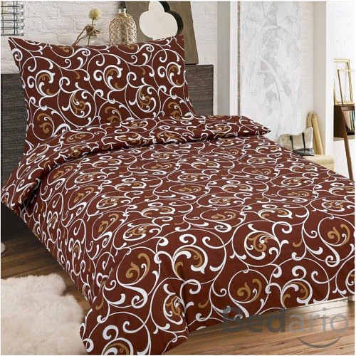 Bavlněné povlečení 140x200+70x90 Hnědý Orient