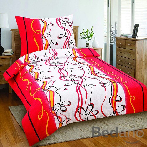 Krepové povlečení EXCLUSIVE 140x200+70x90 Lana červená