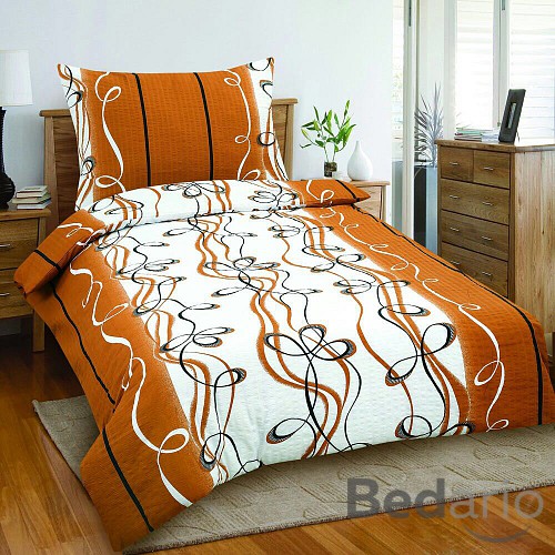 Krepové povlečení EXCLUSIVE 140x200+70x90 Lana hnědá