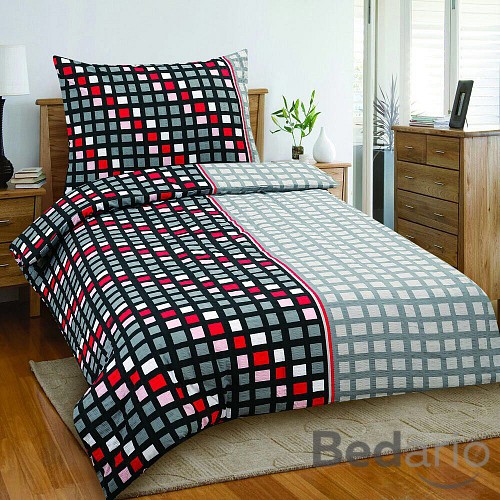 Krepové povlečení EXCLUSIVE 140x200+70x90 Mozaika šedá