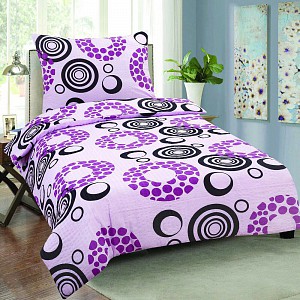 Krepové povlečení EXCLUSIVE 140x200+70x90 Violet bubble