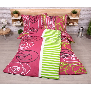 Zvýhodněná sada bavlněného povlečení Exclusive na dvě lůžka 140x200+70x90 Blake vínový