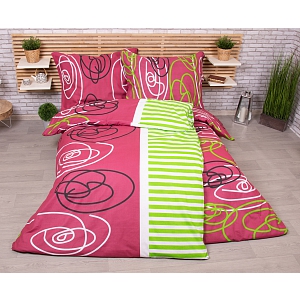 Zvýhodněná sada bavlněného povlečení Exclusive na dvě lůžka 140x200+70x90 Blake vínový