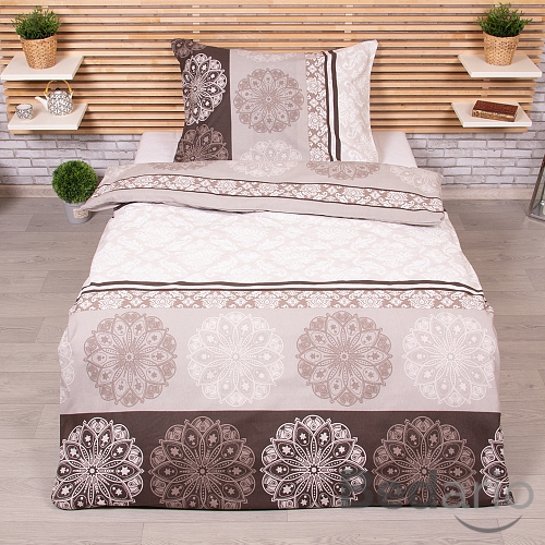 Bavlněné povlečení 140x200+70x90 Mandala hnědá