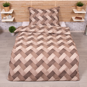 Bavlněné povlečení 140x200+70x90 Ondra hnědý