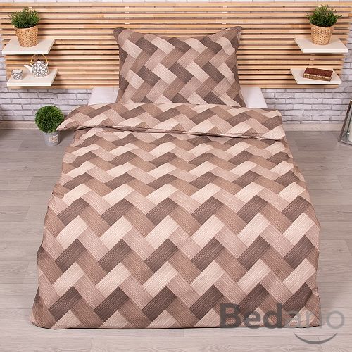 Bavlněné povlečení 140x200+70x90 Ondra hnědý