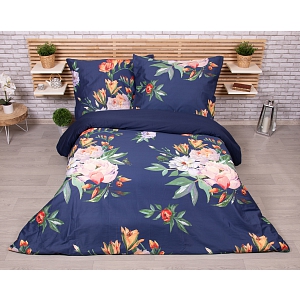 Povlečení bavlněný satén HIP DeLuxe 220x200+2x70x90 Pivoňky
