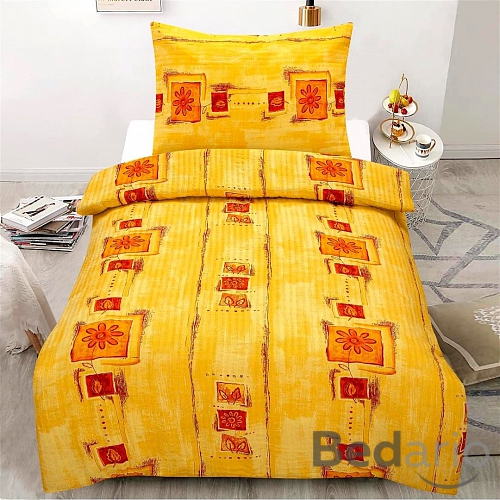 Krepové povlečení ECONOMY 140x200+70x90 Dřevo