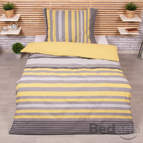 Bavlněné povlečení 140x200+70x90 Proužek zelený