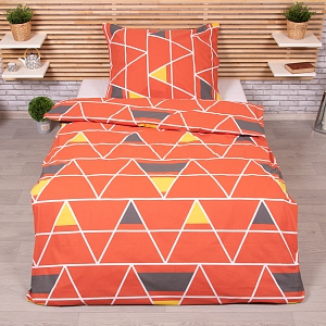 Bavlněné povlečení 140x200+70x90 Pyramidy červené