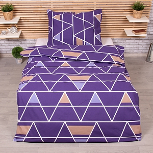 Bavlněné povlečení 140x200+70x90 Pyramidy fialové