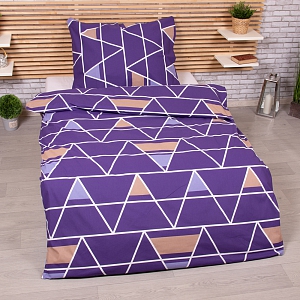 Bavlněné povlečení 140x200+70x90 Pyramidy fialové