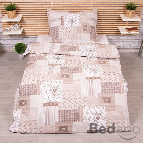 Bavlněné povlečení 140x200+70x90 Pečvork béžový