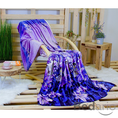 Velká deka mikroflanel DELUXE 230x200 - Lilie