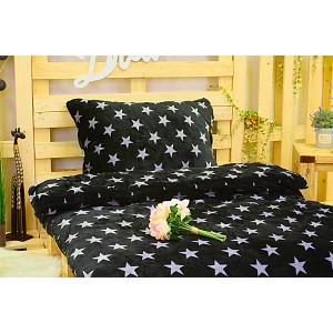 Mikroplyšové povlečení Premium 140x200+70x90 Šedé hvězdy