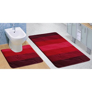 Koupelnová a WC předložka bordové vlny