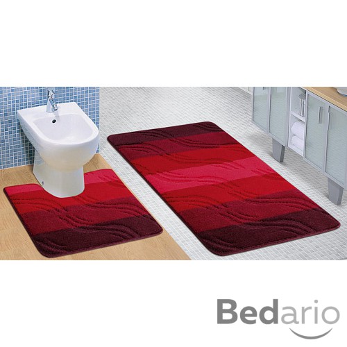 Koupelnová a WC předložka bordové vlny