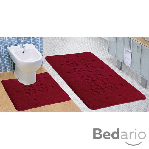 Koupelnová a WC předložka bordová stopa