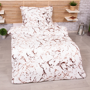 Mikroplyšové povlečení Premium 140x200+70x90 Mramor hnědý