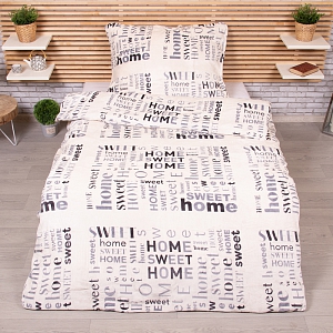 Mikroplyšové povlečení Premium 140x200+70x90 Home sweet home