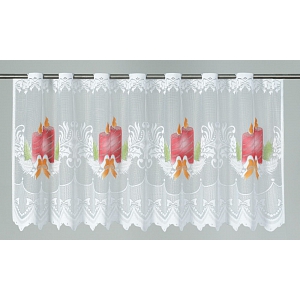 Hotová vánoční záclona 35x140 cm Vánoční svíčky