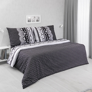 Francouzské povlečení 220x200+2x70x90 Canzone Black