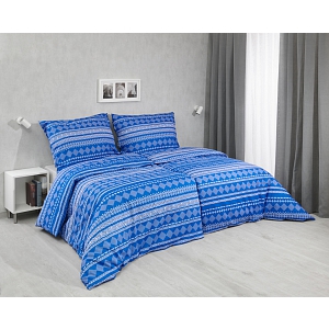 Bavlněné povlečení 140x200+70x90 Etnický styl modrá