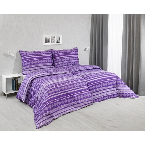 Bavlněné povlečení 140x200+70x90 Etnický styl fialový
