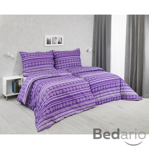 Bavlněné povlečení 140x200+70x90 Etnický styl fialový