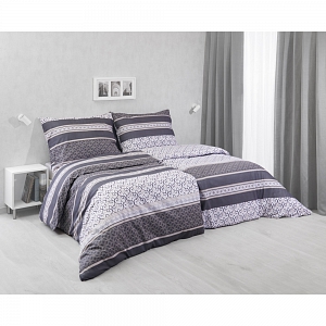 Bavlněné povlečení 140x200+70x90 Orient tmavě šedý