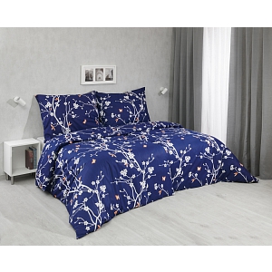 Bavlněné povlečení 140x200+70x90 Sakura modrá